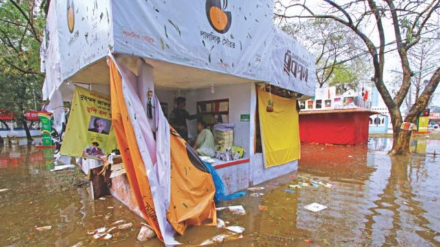 Unexpected storm wreaks havoc on book fair - Dainikshiksha