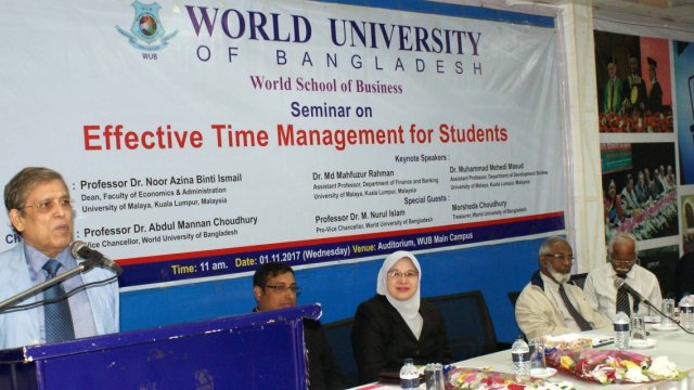 Seminar on time management  held at World University - Dainikshiksha
